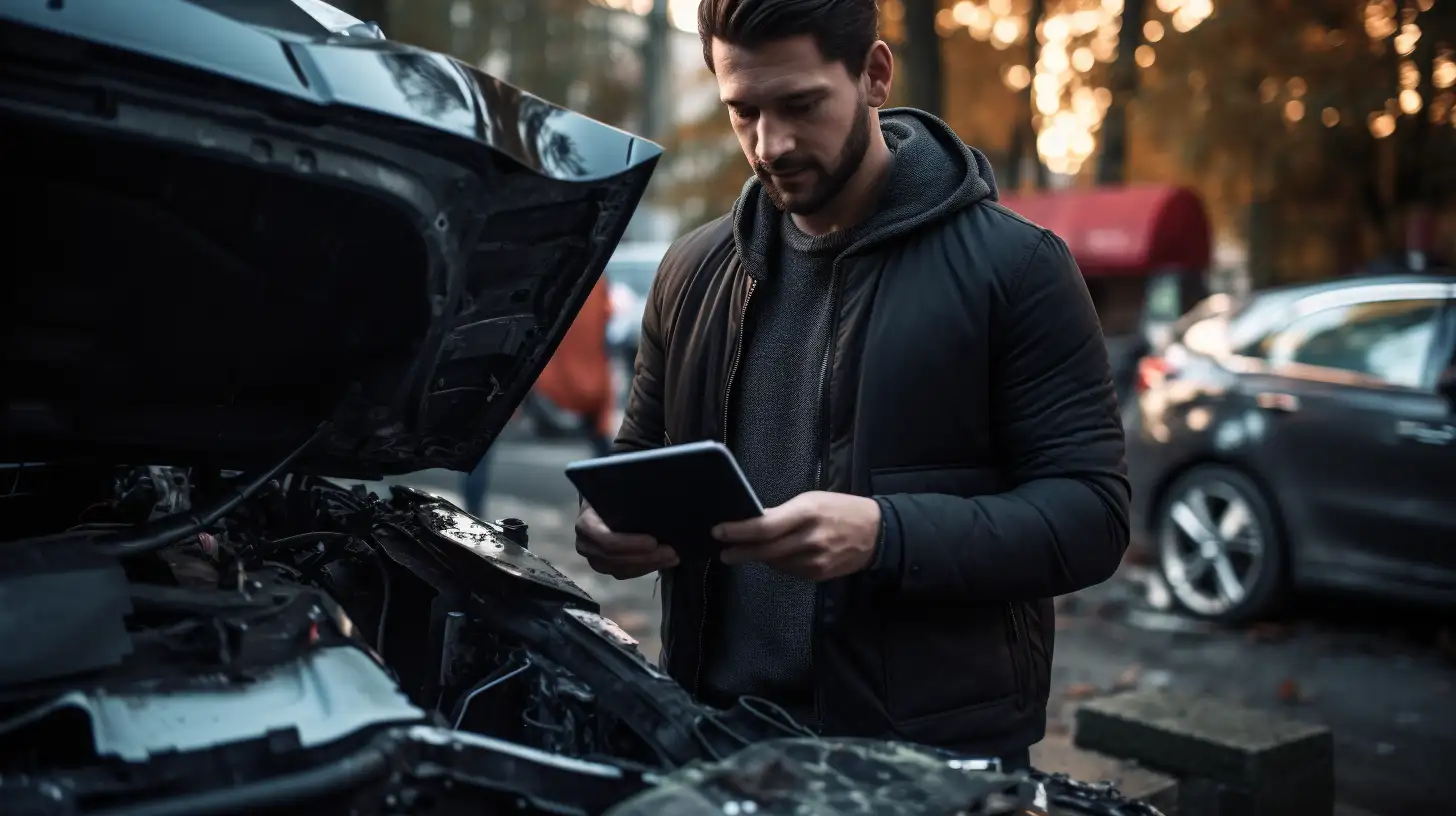 Man Reviewing Insurance After Car Crash